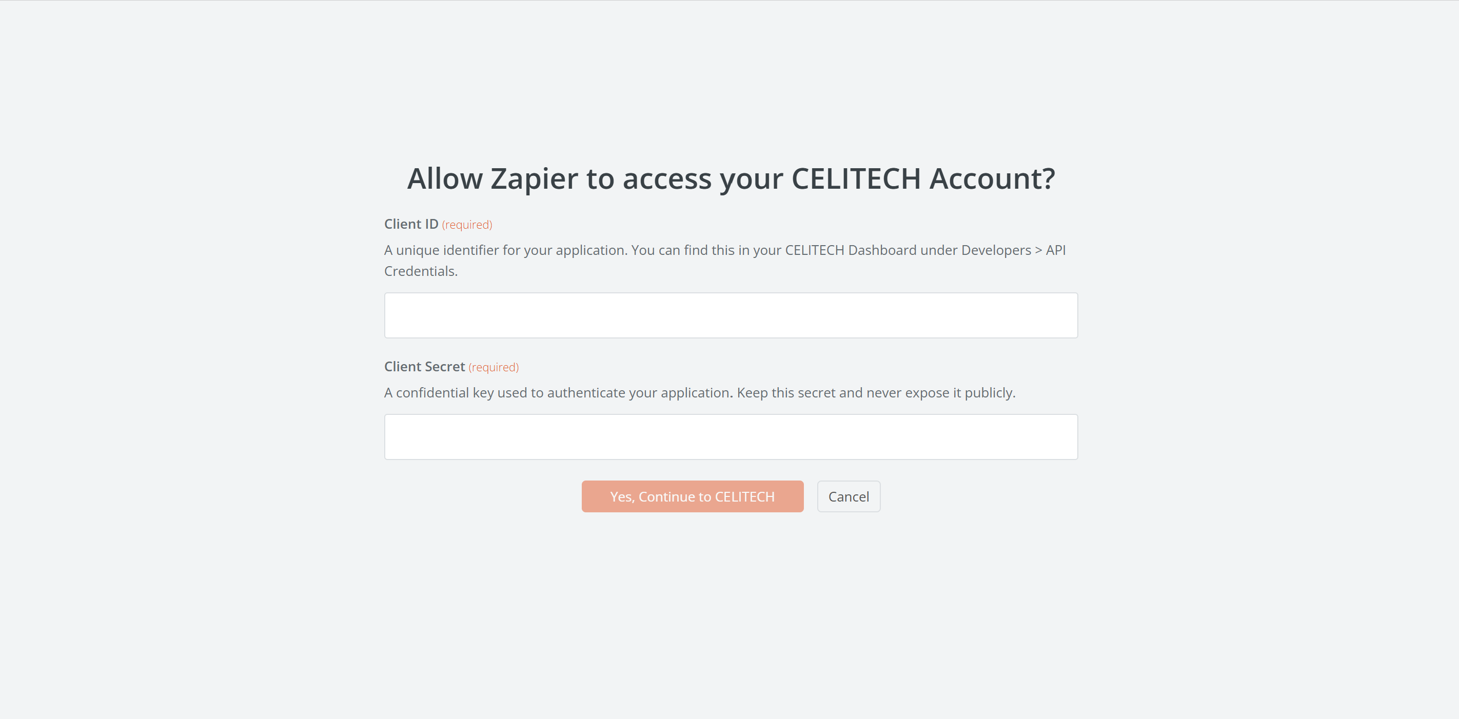 Enter Your API Credentials