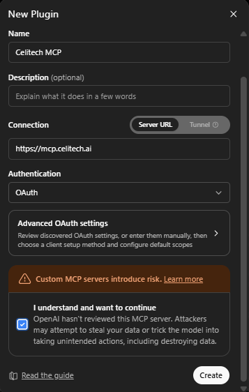 Add app dialog with server URL